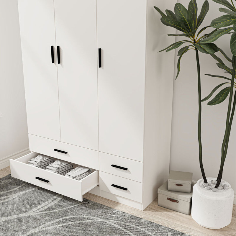 Retonia Manufactured Wood Wardrobe, White