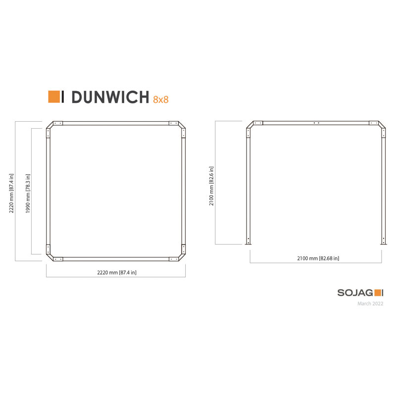 Pergola Sojag Dunwich 8 pi x 8 pi, Crème, crème
