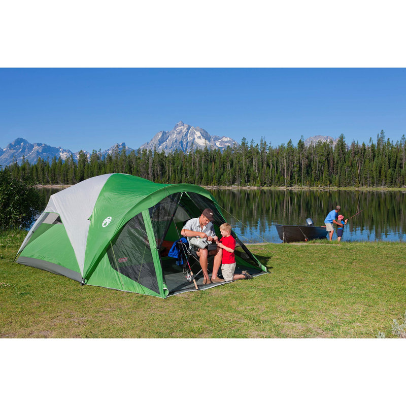 Green 6-Person Dome Tent with Screen Room and Carry Bag