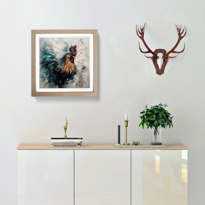 Rooster Abstract Expressionism No.1 - Framed Print