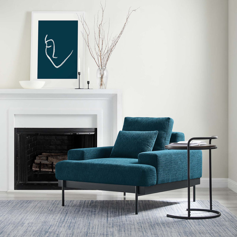 Fauteuil Josiah, Polyester azur