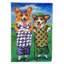 Drapeau de jardin à 2 côtés corgi de golfeurs