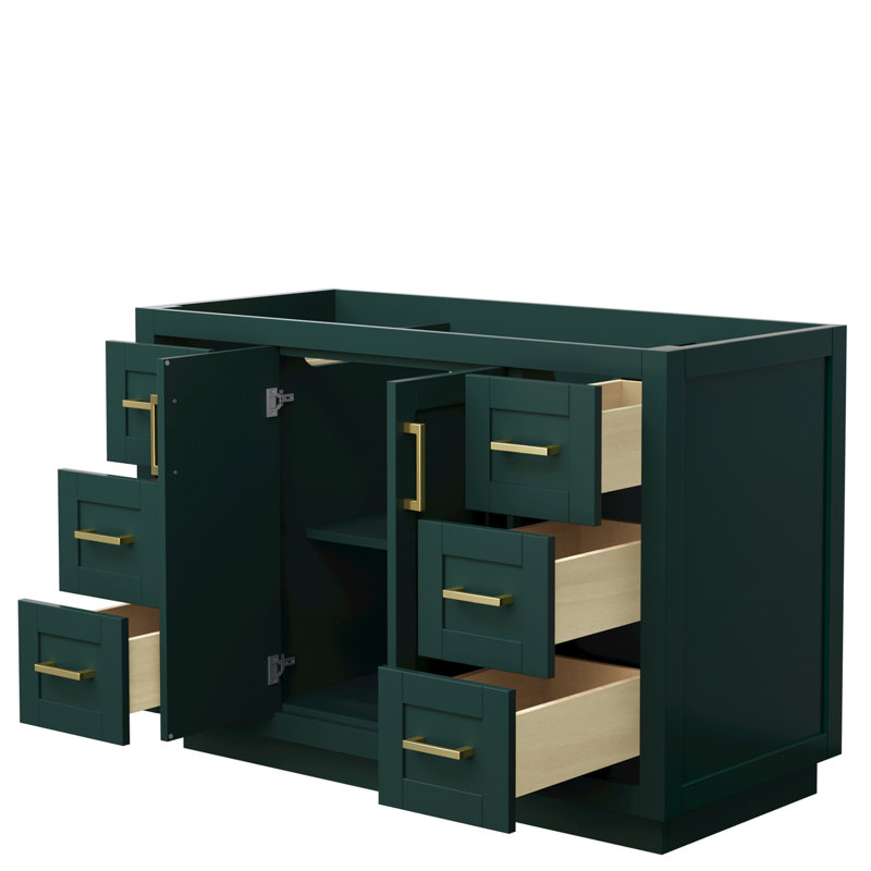 Base de meuble-lavabo simple autoportante 47,25 po Miranda, Vert foncé / or