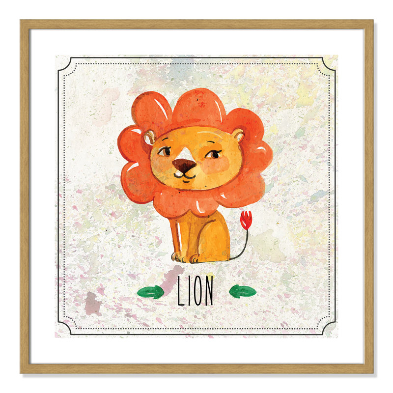 Impression sur papier Jungle Day 1 ', H 26,5 po x l 26,5 po x P 1,18 po, Encadré de boîte chêne