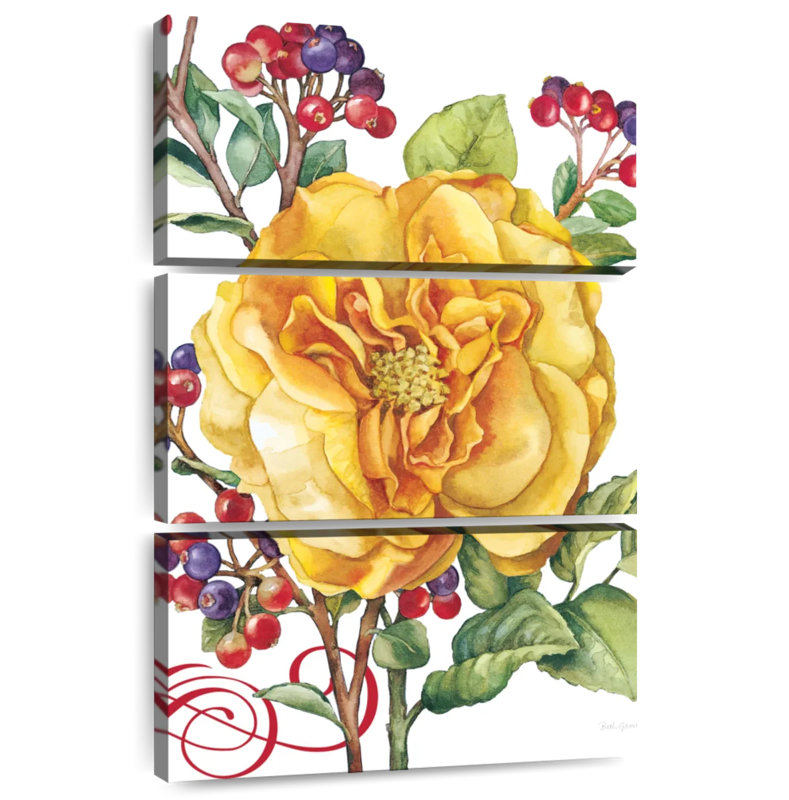 Harnek fleurs et baies rose, H 32 po x l 20 po