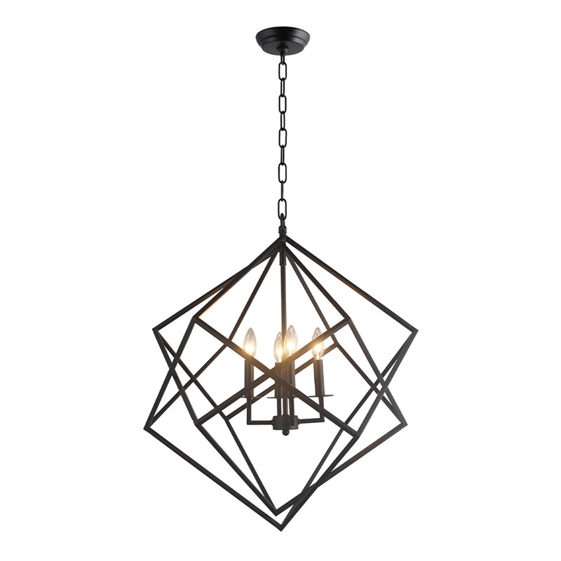 4 - Light Dimmable Geometric Chandelier