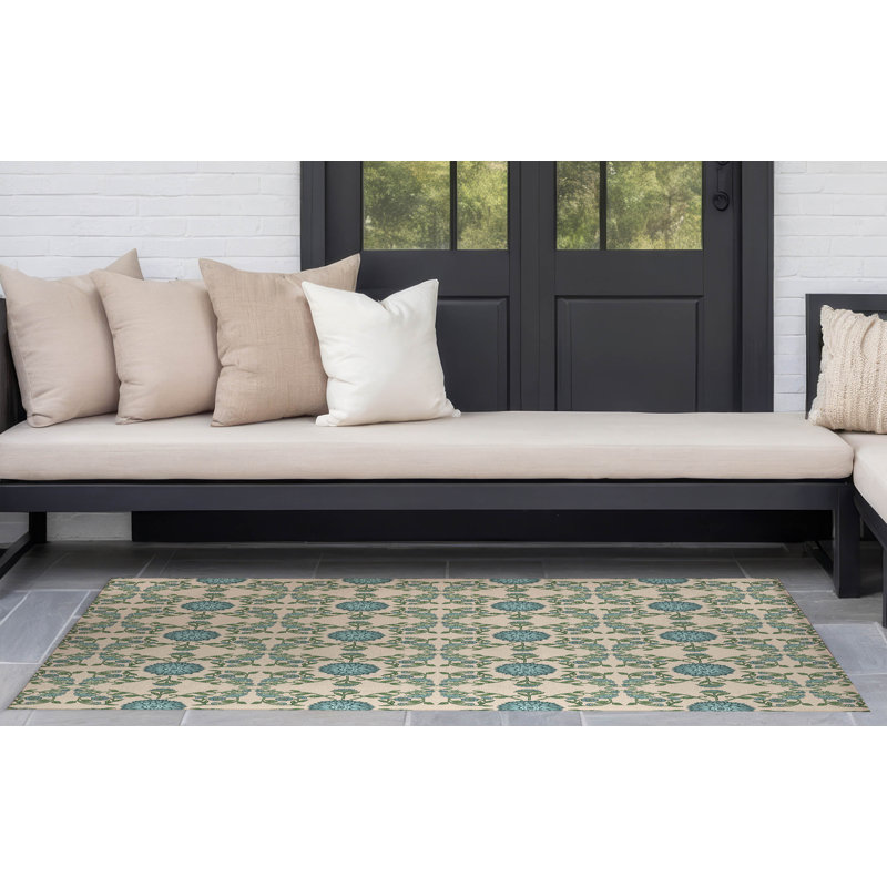 Tapis d'extérieur Aria, Ivoire ivoire, Rectangle 7 pi x 5 pi