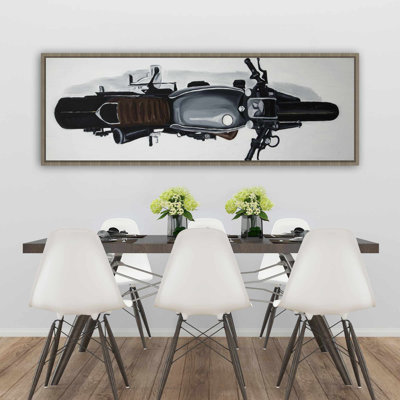 Overhead View of a Motorbike | Industrial Canvas Art Decor