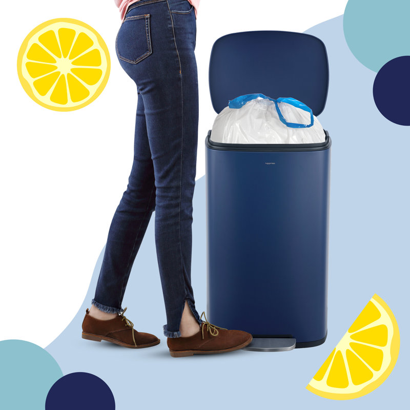 happimess Lemon Scented Drawstring Trash Can Liner 60 Count, 	13.2 Gallons