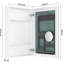 Armoire de rangement de salle de bain l 20 po x H 30 po, rebord biseauté à miroir, rangement à profusion, miroir haut, charnières, rebords à pharmacie en bois d'ingénierie blanc 20 po x 30 po, porte ouverte à droite, articles de bain abondants