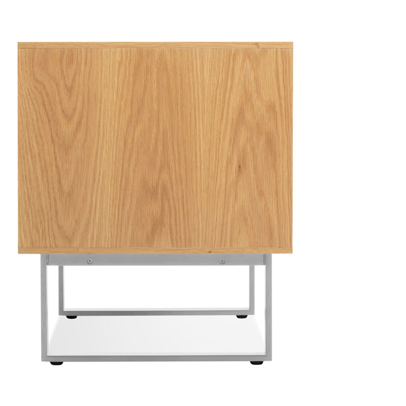 Series 11 2 - Drawer Nightstand, Silver/White Oak