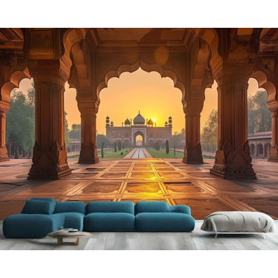 Indian Palace Sunrise Arch Architecture Wall Mural for Home Decor