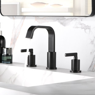 Widespread Bathroom Faucet with Drain Assembly