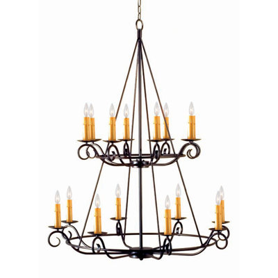 Lustre à niveaux 16 lumières de style bougie Estrella