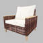 Ensemble de meubles de terrasse en rotin évidé à pieds hauts, 5 pièces, 7 sièges, ensemble de canapé avec coussin, coussin épais de 4 pouces, blanc