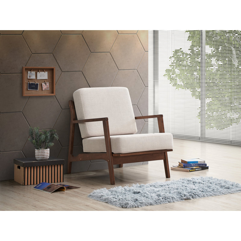 Jasper Upholstered Modern Armchair, Beige 100% Polyester