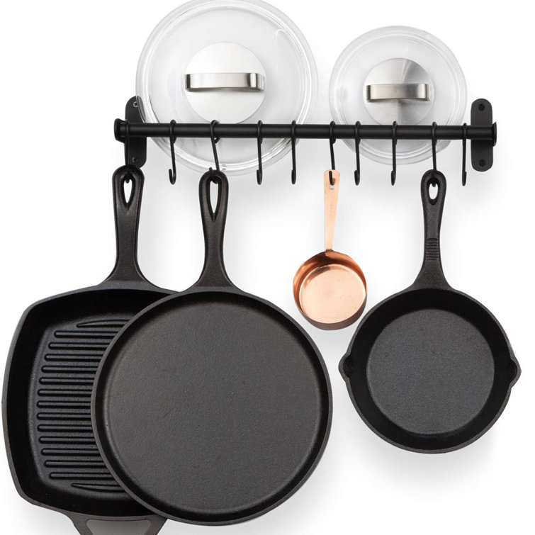 Prep & Savour Metal Wall Mounted Pot Rack