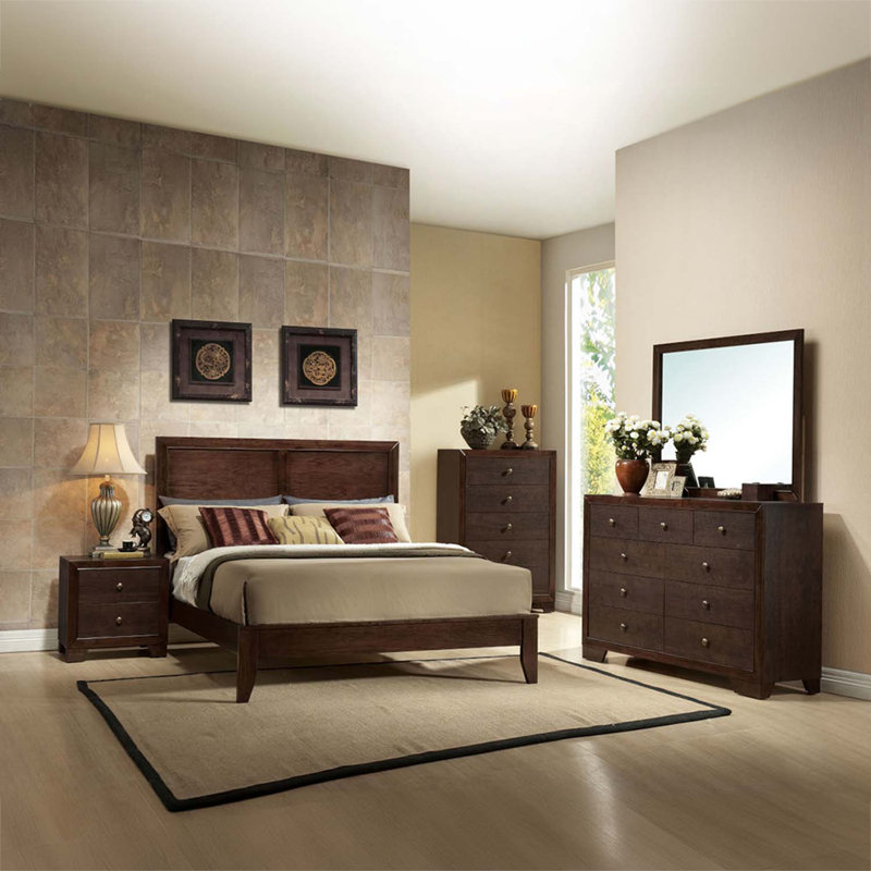 Commode 5 tiroirs de rangement Madison, finition espresso