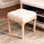 Banc carré rembourré beige, mesurant 15,37 po, idéal pour le patio extérieur, petit accessoire de chambre à coucher rembourré à finition douce et en lin, coton de haute qualité