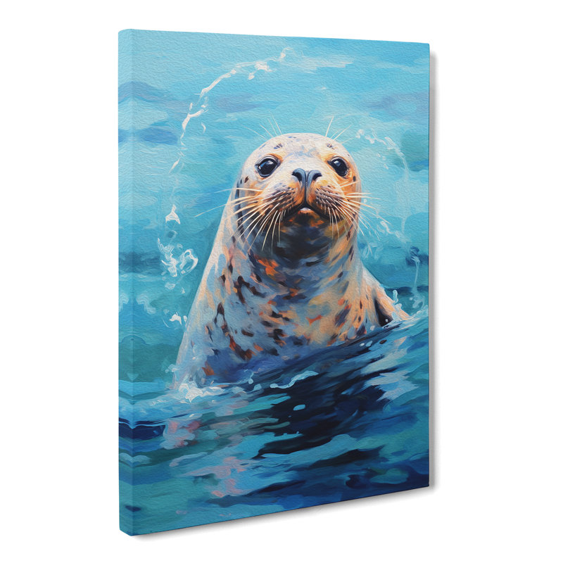 Seal Impressionism Art - Wrapped Canvas, 76cm H x 50cm W x 3cm D