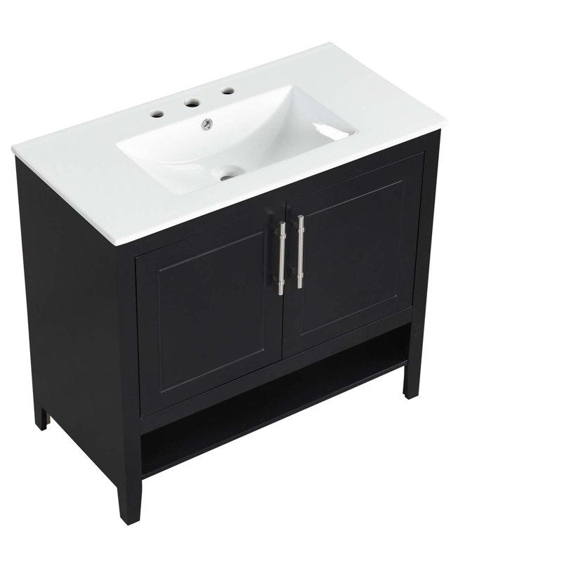 Meuble-lavabo multifonctionnel avec portes et tiroirs 36 po avec lavabo 36 po