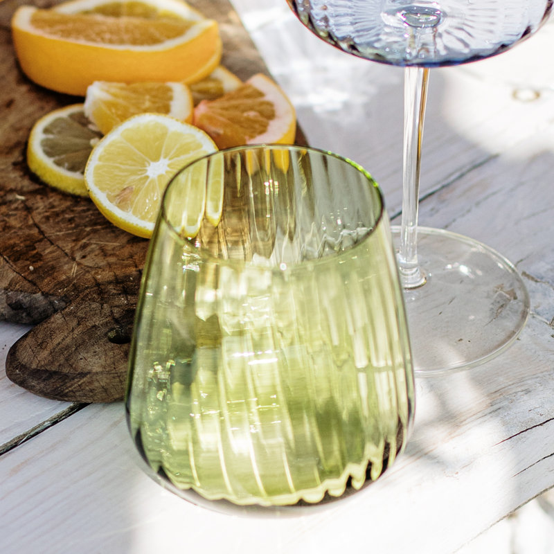 Francesca 16oz. Stemless Wine Glass, Green