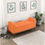 Banc Mid-Century moderne en bois massif avec finition noyer avec rangement sur le dessus pour chambre à coucher en tissu-87253000
