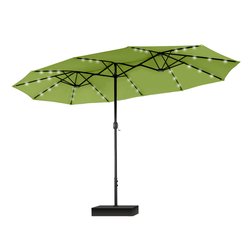 Parasol de marché rectangulaire avec base Yuliana 180 po x 108 po, Vert citron