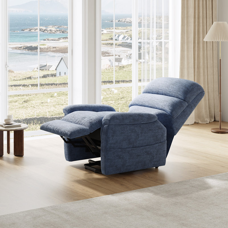 Electric Recliner Chair With Dual Motors, Vibration Massage, Heating, Assisted Lift, 270° Swivel, USB & Type-C Charging, Storage Pockets