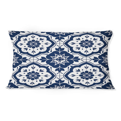 Coussin lombaire traditionnel bleu octogonal I - traditionnel