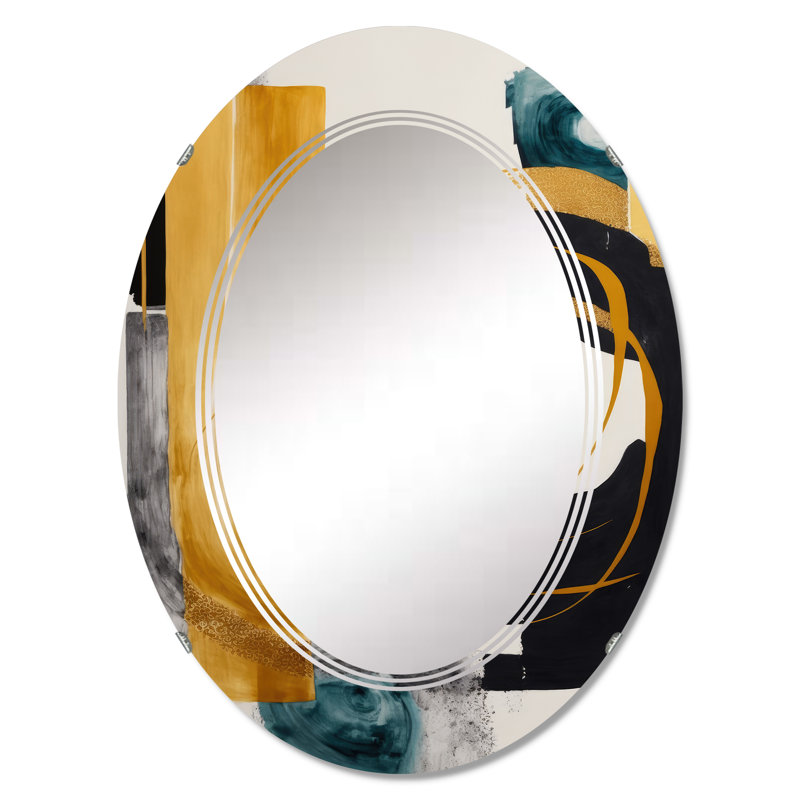 Quinnetta Modern Green Art Deco III - Miroir mural moderne transitionnel, 30 po x 20 po