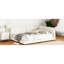 Grand lit plateforme tapissier beige avec stabilité stable à long terme et décoration élégante