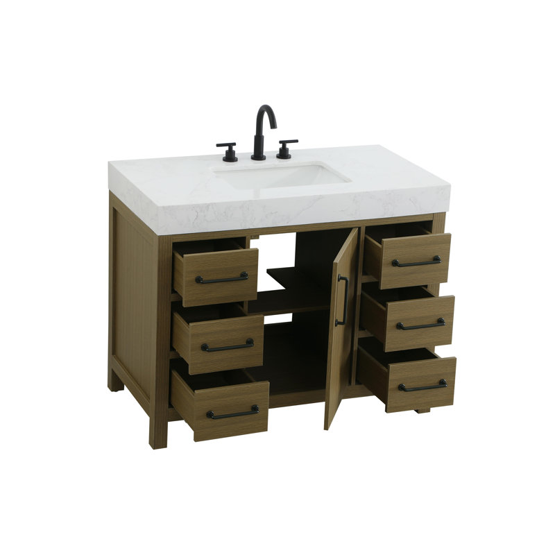 Meuble-lavabo simple 42 po_Traditional_VF60642, Brun châtaigne