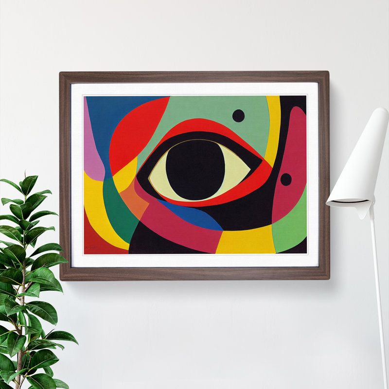 Colourful Abstract Eye Vol.4 - Framed Print, 25cm H x 34cm W x 2cm D, Walnut