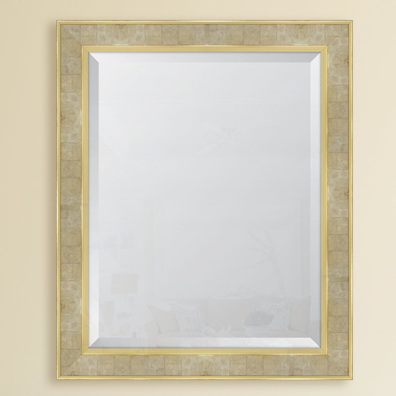 Miroir mural, H 34 po x l 25 po, Or