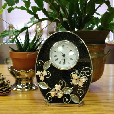 Horloge de table analogique en noir