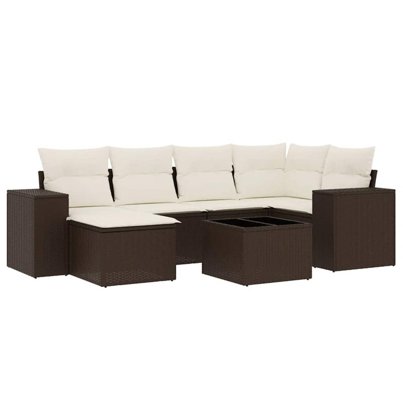 Grand canapé modulaire en rotin PE Vidaxl