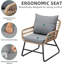 60cm Wide Curved Patio Sofa