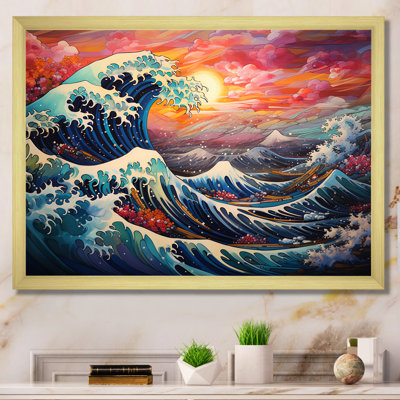 Toile japonaise, vagues de Kanagawa 5 - Art mural sur toile