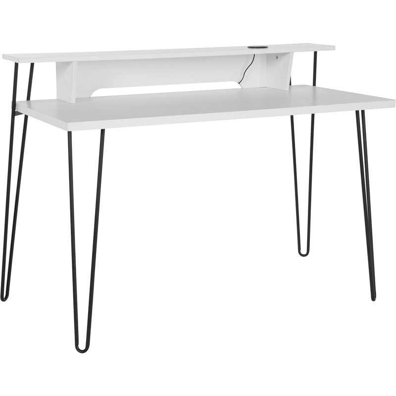 Adkison Metal Base Writing Desk, White