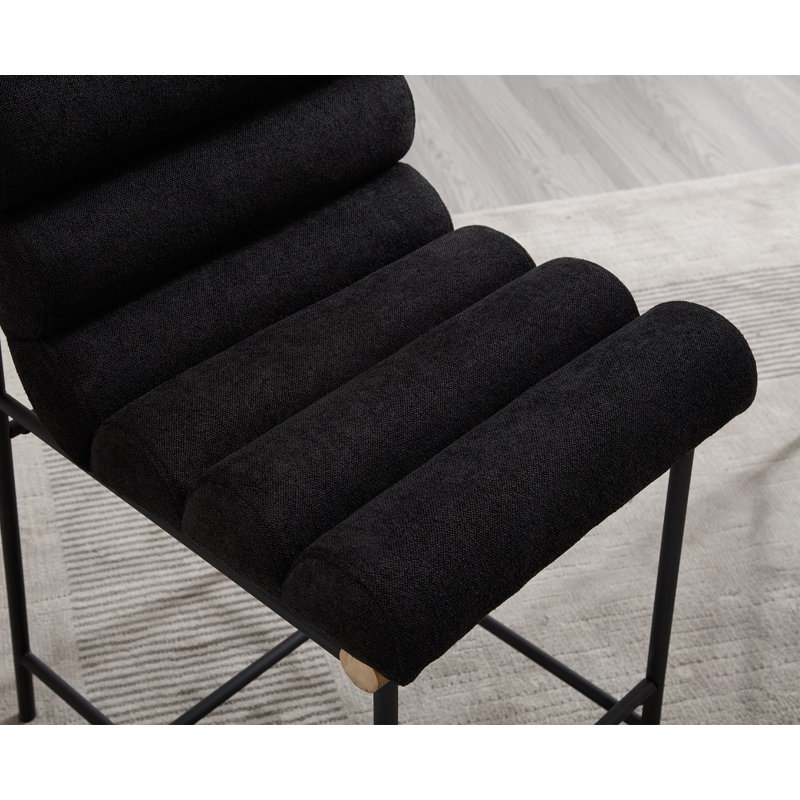 Tabouret de comptoir de 25 po Roseau, Noir, noir, noir, noir