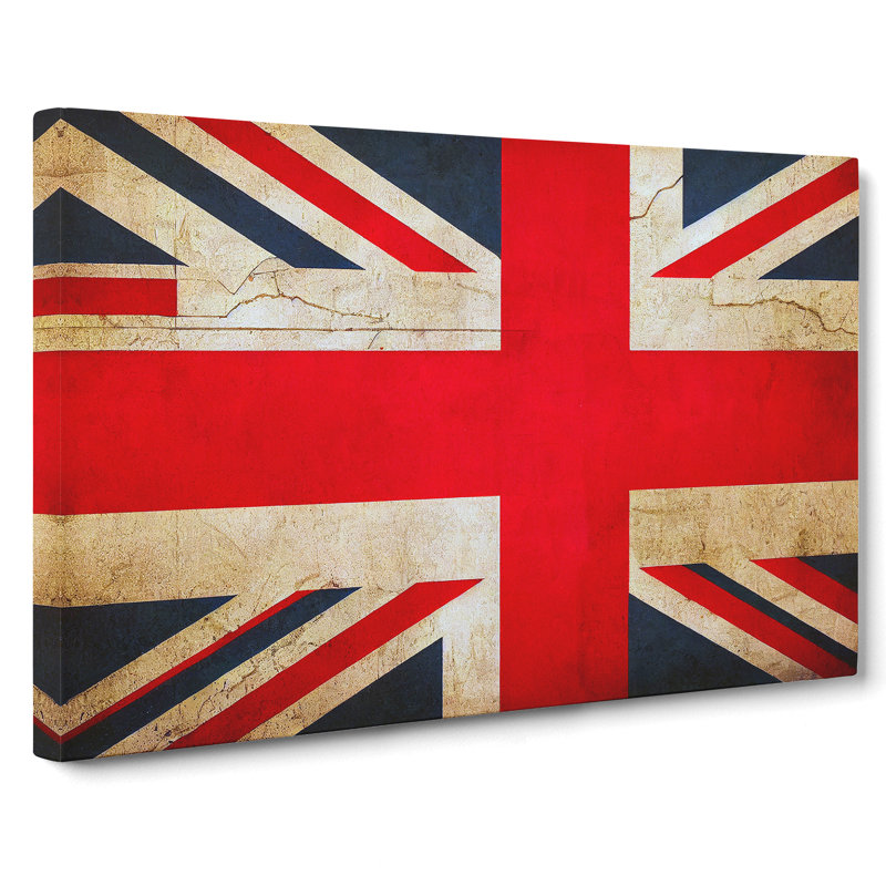 Vintage Union Jack Flag Vol.2 - Wrapped Canvas Print, 35cm H x 50cm W x 3cm D