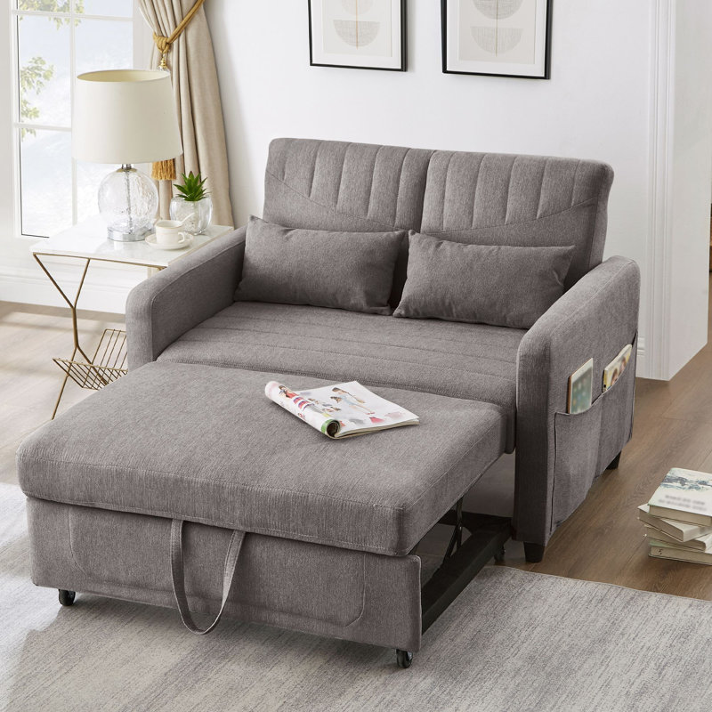 Linen Sofa, Dark Gray