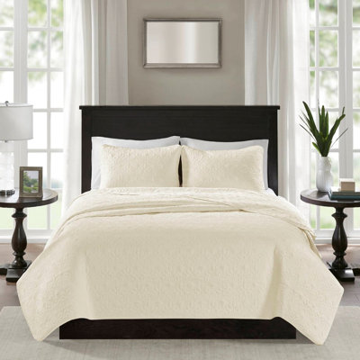 Courtepointe très grand / très grand de couleur crème - Literie rembourrée en coton prélavé Taille 90% Courtepointe élégante pour le style