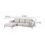 Canapé modulaire Kevin, méridienne droite, chenille grise, 98 pouces, pieds en métal-111572238