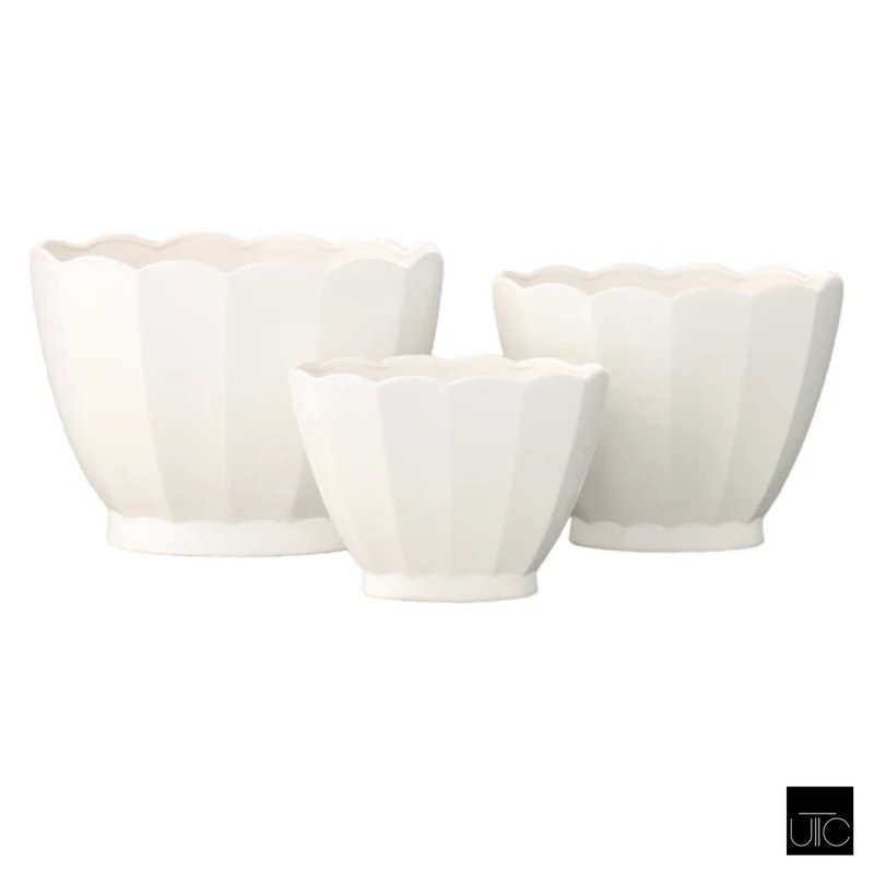 Ensemble de 3 pots à fleurs Flora