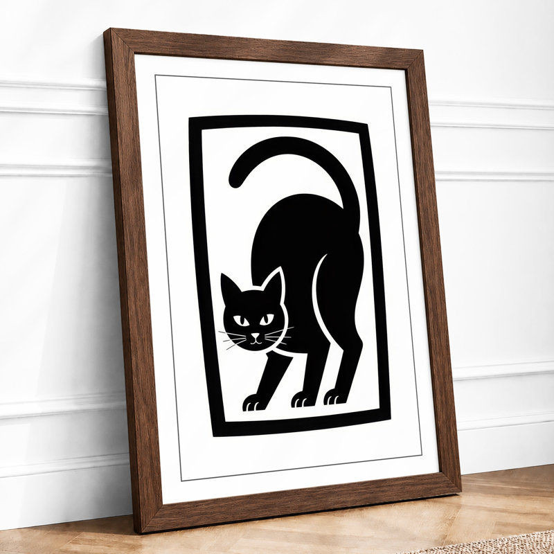 Grinning Cat Graphic Art - Print, Walnut, A1 - 84.1 x 59.4 cm