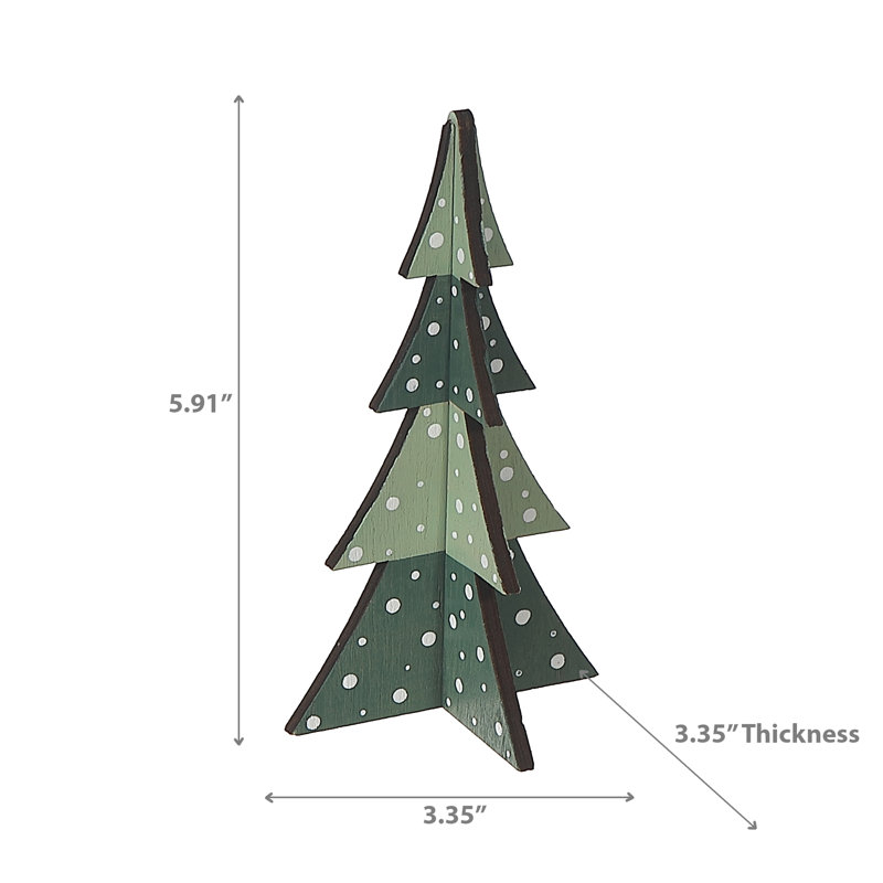 Petit ensemble de 4 décorations d'arbre en bois