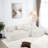 Full-compressed Sofa Modular Sofa Couch With Deep Seating, Two Side Pockets, Three Square Pillows, 2 Cylindrical Pillows And Tufted Design-1365638415