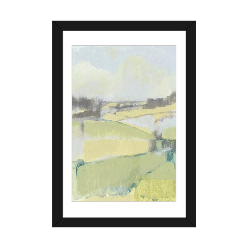 « doux fields i », impression sur toile, H 32 po x l 24 po x P 1 po, Papier d'art encadré noir, Blanc